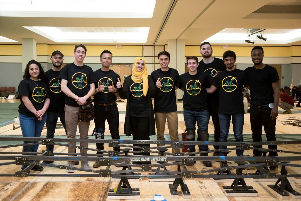 George Mason University's student team competes in the Steel Bridge Competition at the annual ASCE Steel Bridge Competition